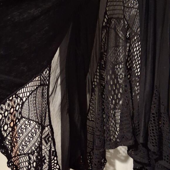 🖤 Black Crochet Drape Cardigan 🖤 Mega-Closet Clearout Everything Discounted!! - Picture 1 of 8
